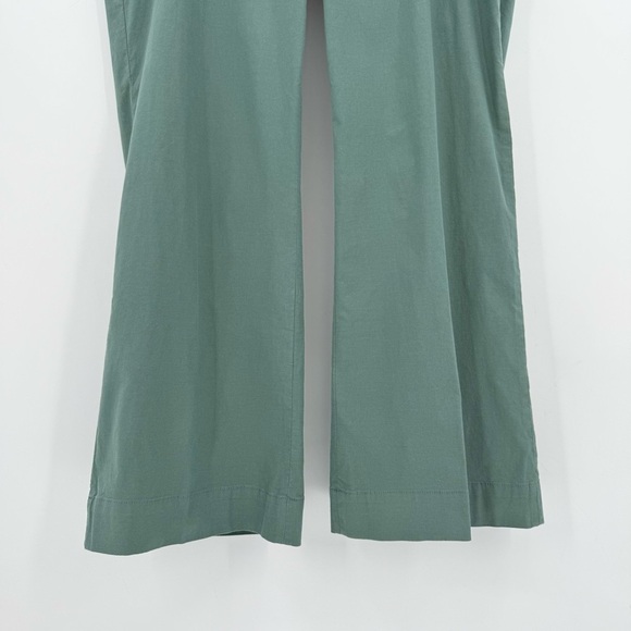 J. Crew Lizzie Linen Cotton High-rise Patch-pocket Wide Leg Pant Green Size 35 - Picture 10 of 15